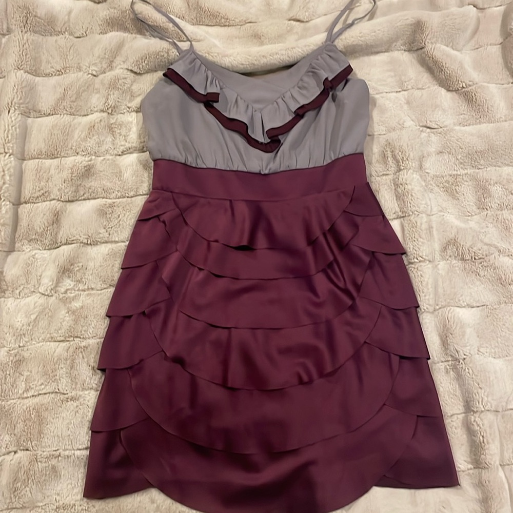 Medium, spaghetti strap, purple and grey dress